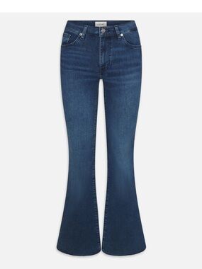 Frame Denim High Rise Flare Jeans in Dark Blue